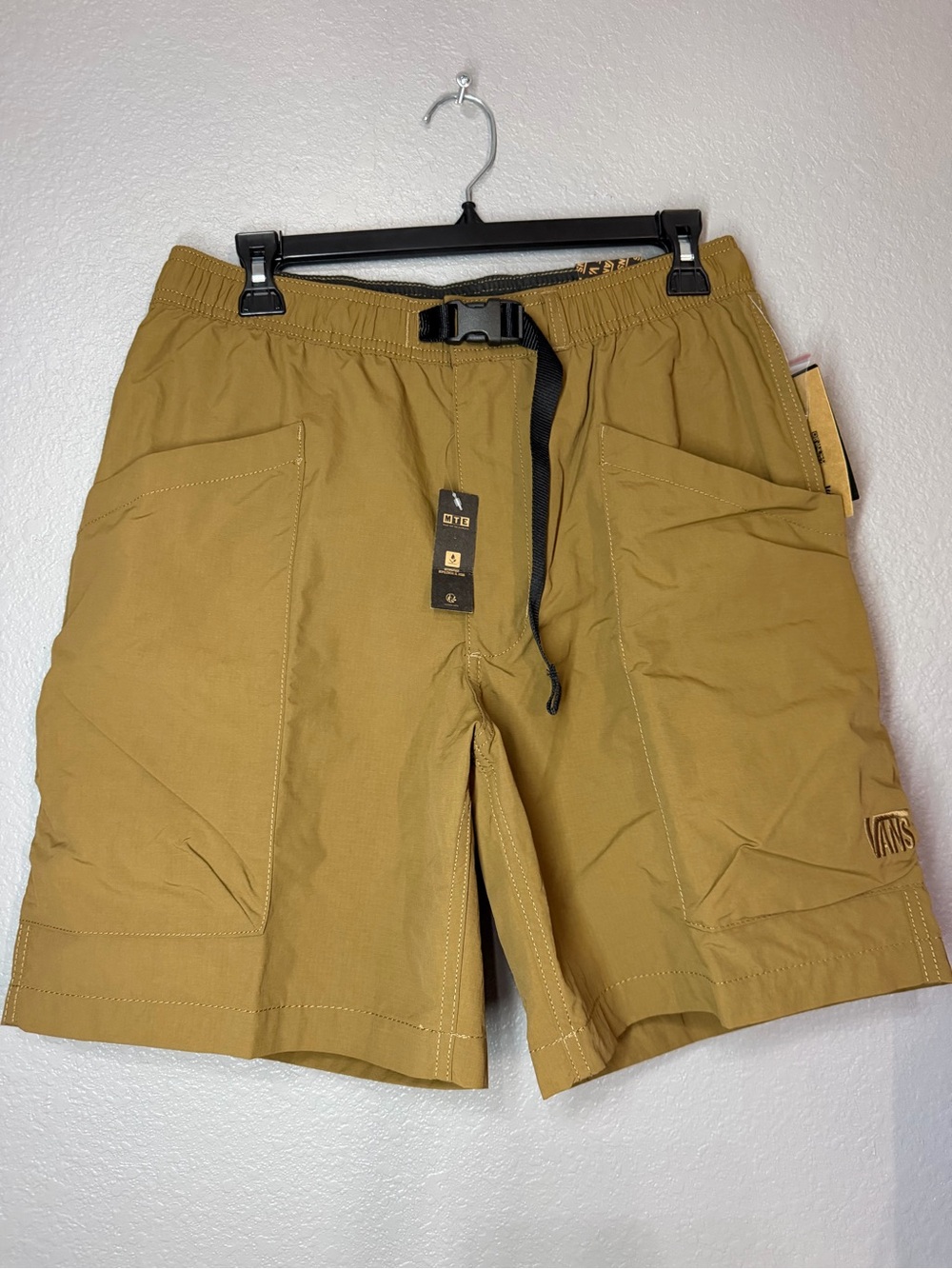 Vans Men's Caramel Utility Hybrid Shorts with Black Webbing Belt